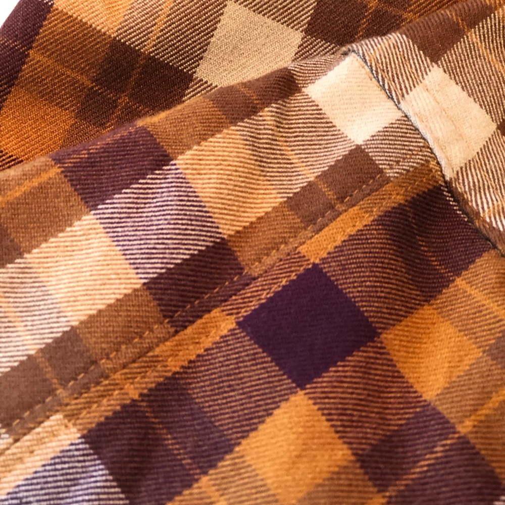 SO Plaid Skater Mini Skirt in Rust, Cream & Burgundy - Picture 5 of 15